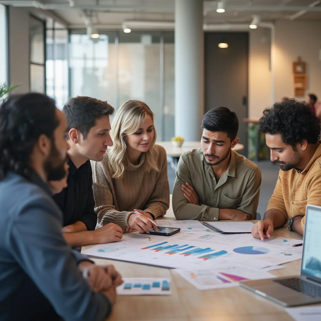 Reunión de equipo en oficina moderna Ciudad de México